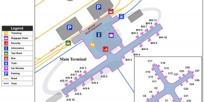 Kuala lumpur alþjóðlegur flugvöllur terminal kort