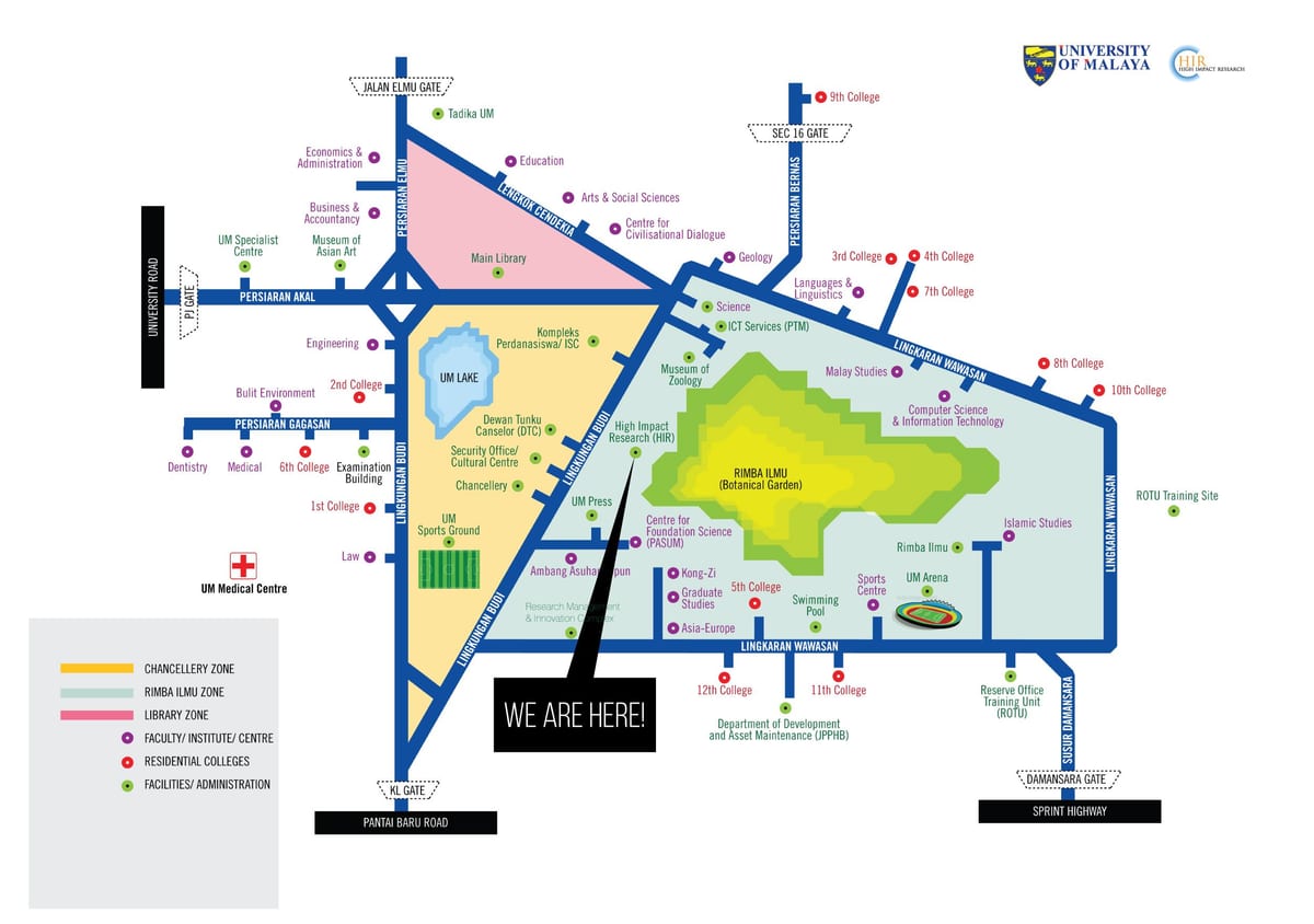 Kort af university endurstilla