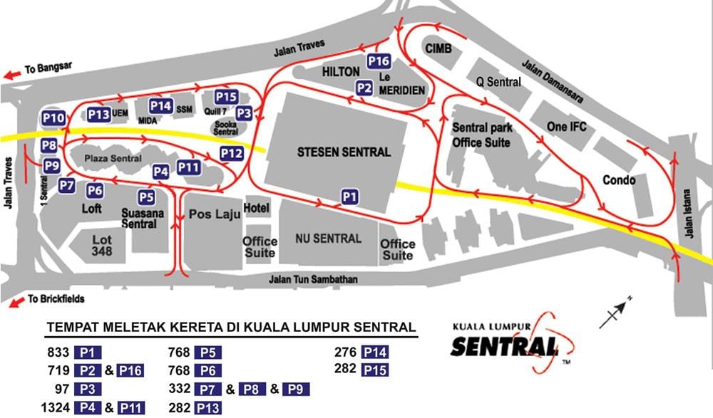 sentral stöð kuala lumpur kort