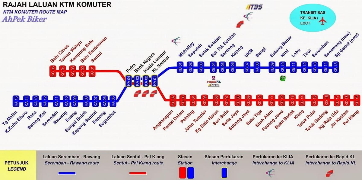 Kort af komuter malasíu
