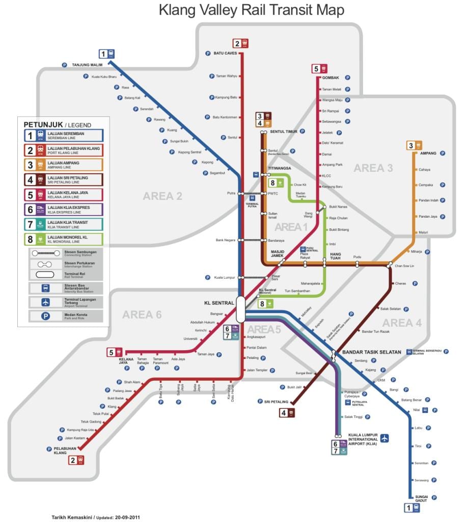 Kort af kuala lumpur flugvöllur lest