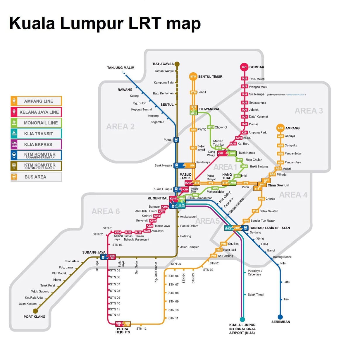 lest kort af kuala lumpur