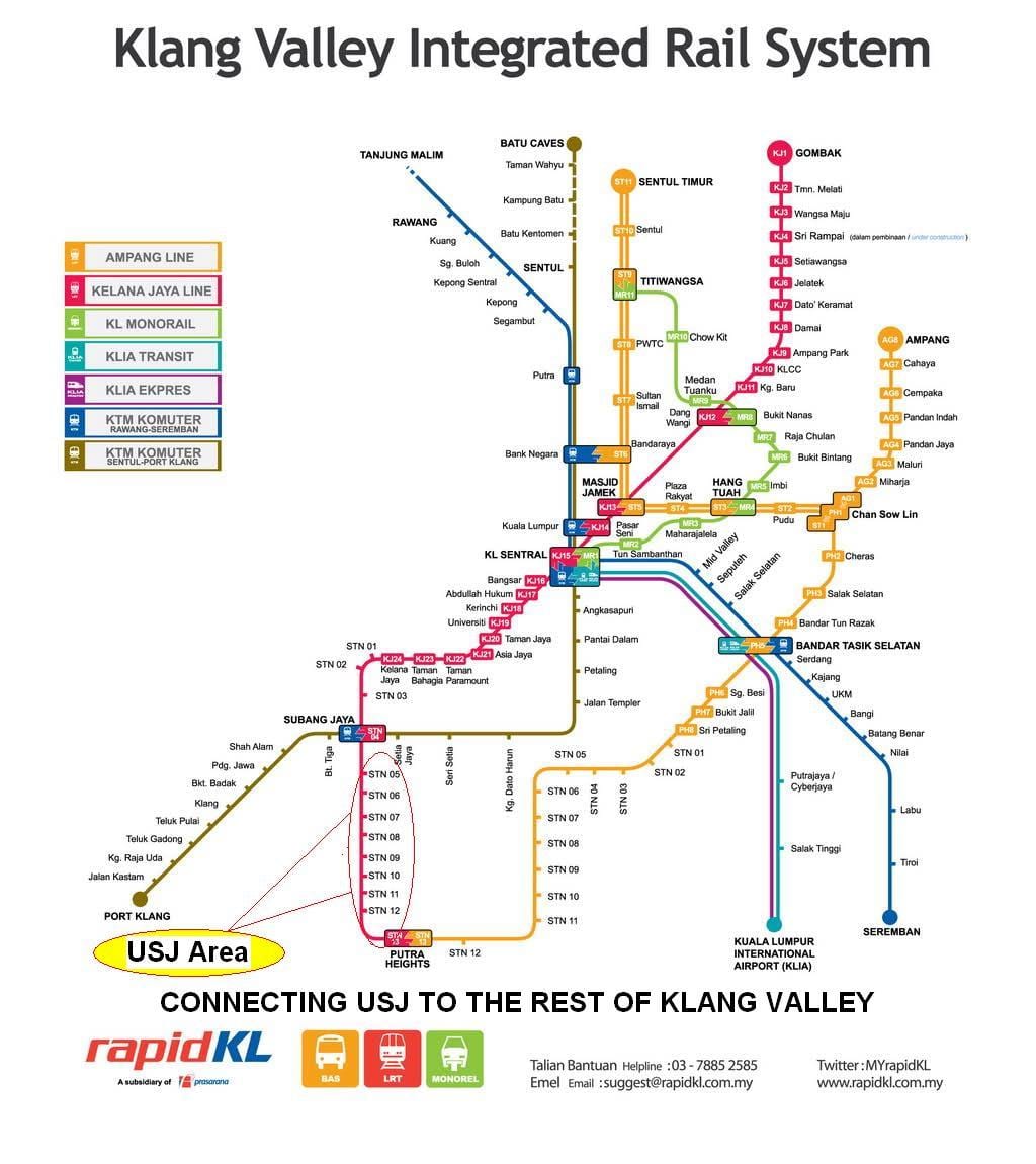 sepang lrt leið kort