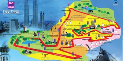 Kuala lumpur hoppa á hop af leið kort