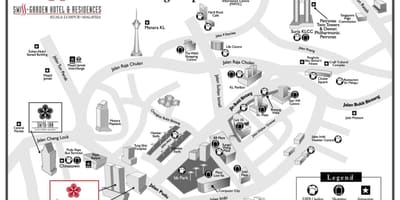 Golden þríhyrningur kuala lumpur kort