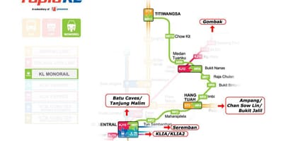 Kl sentral monorail stöð kort