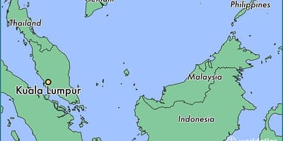 Kort af kuala lumpur staðsetningu