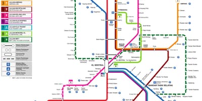 Malasíu lest kort 2016